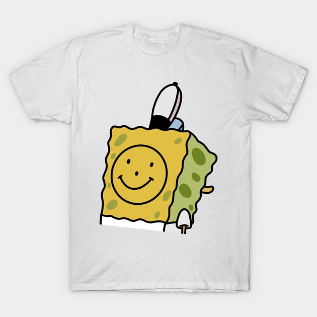 Spongebob Smiley Face on Back - Who is he??? T-Shirt by smileyfriend